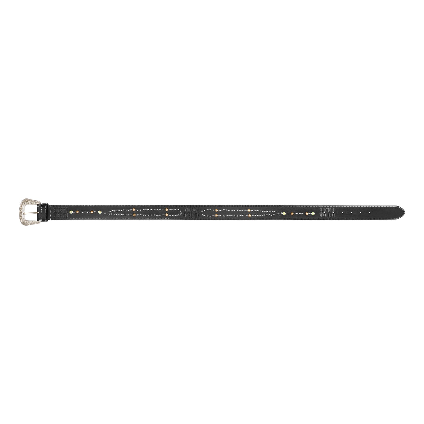 Rosary Studded Leather Belt (Black)