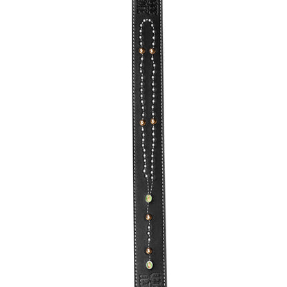 Rosary Studded Leather Belt (Black)