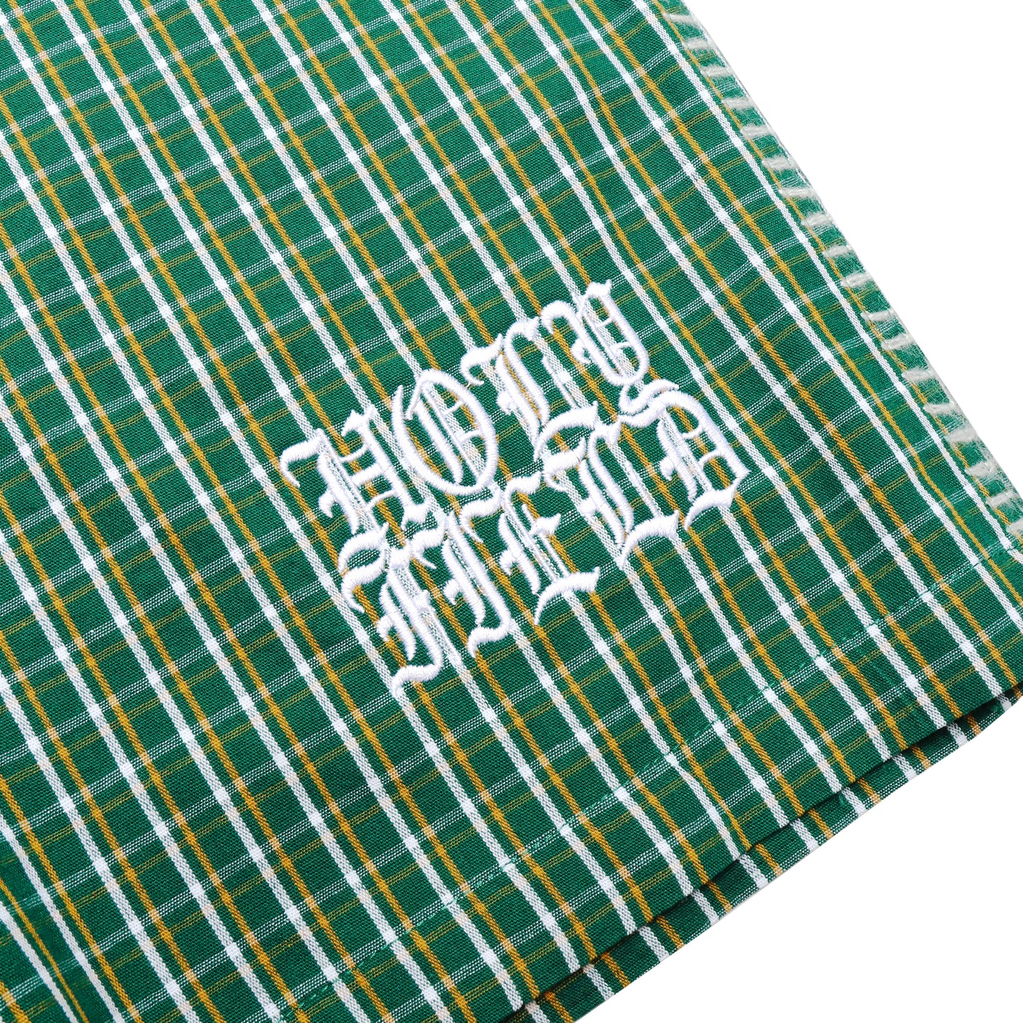 Logo Baggy Plaid Shorts (Green)