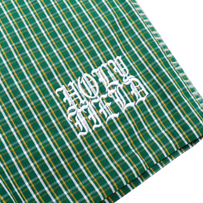 Logo Baggy Plaid Shorts (Green)