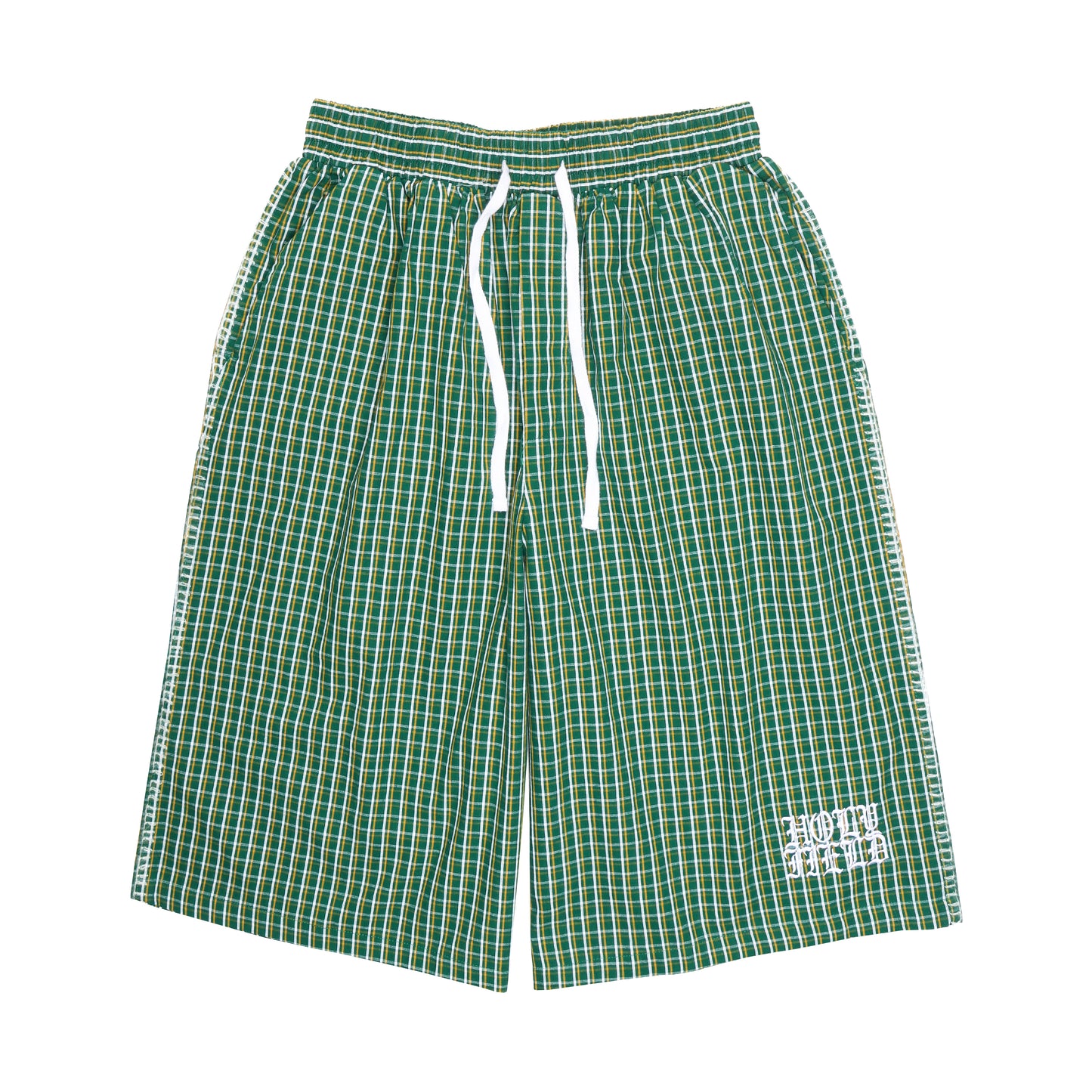 Logo Baggy Plaid Shorts (Green)
